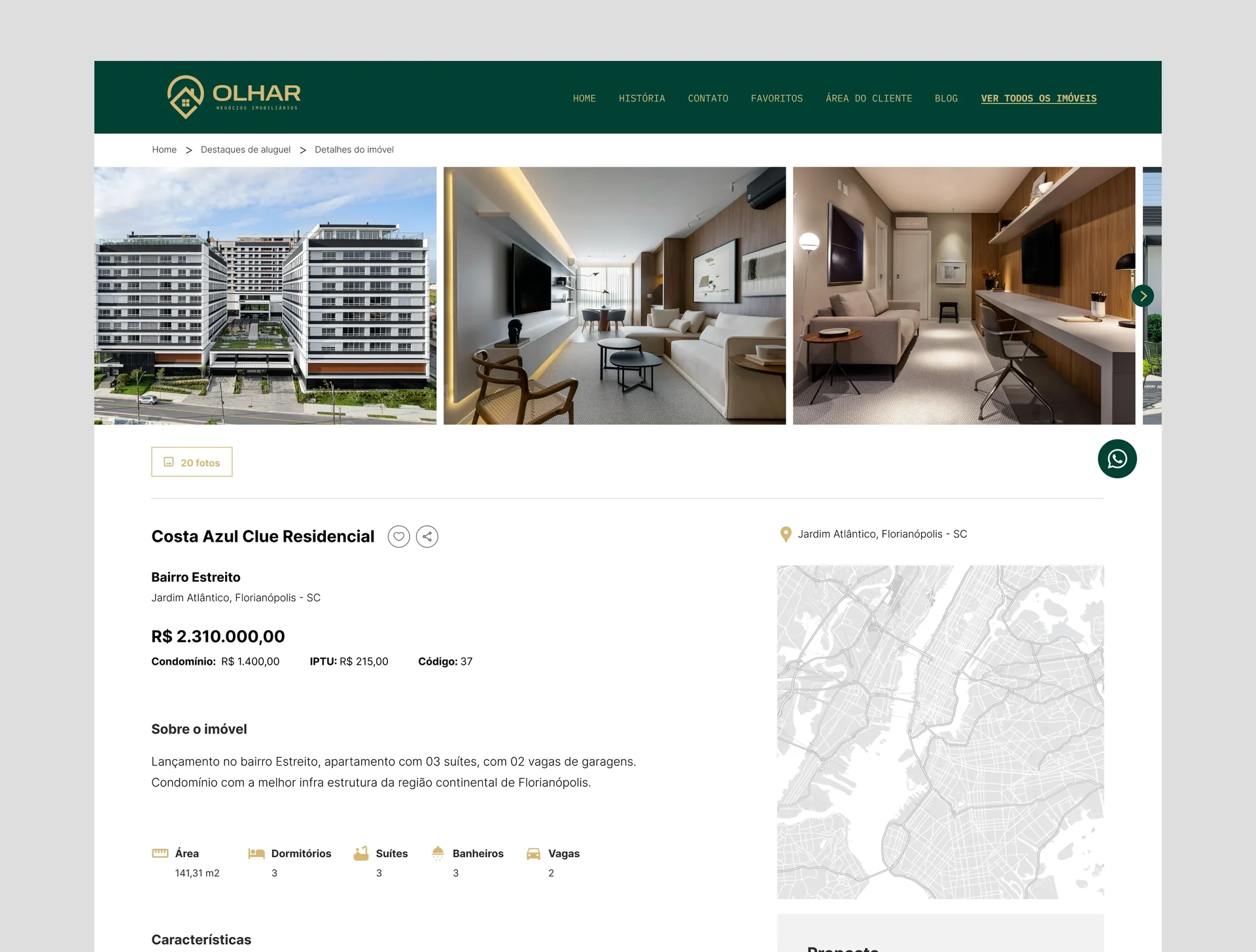 Projeto imobiliário para Olhar Negócios Imobiliários - Foco em geração de leads